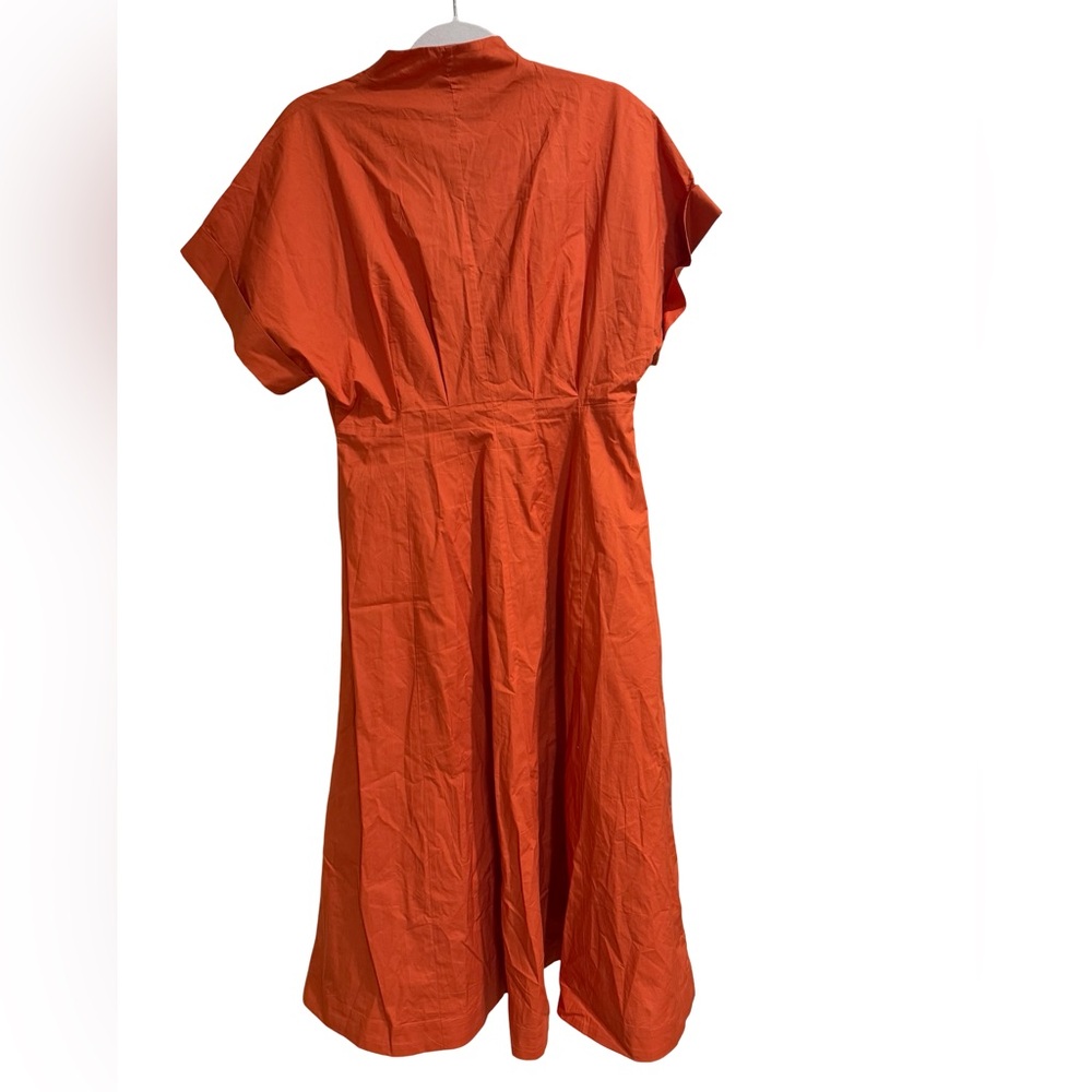 Banana‎ Republic Cotton Poplin Shirt Dress Sunset Orange Size 10 Petite - Picture 13 of 16